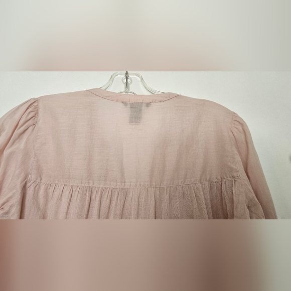 H & M Boho Tunic Oversize Blouse Soft Pink Size 8 - Picture 6 of 7